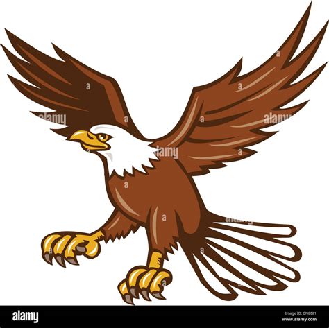 American Eagle Swooping Isolated Retro Stock Vector Image And Art Alamy