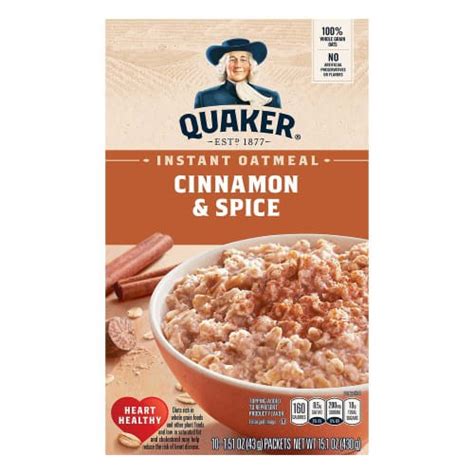 Cinnamon And Spice Instant Oatmeal Quaker 10 Packets Delivery