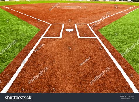 View Behind Home Plate Looking Towards Stock Photo Edit Now 153218390