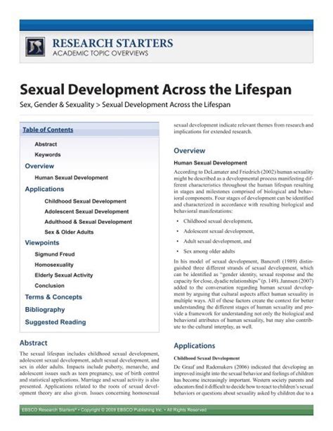 Sexual Development Across The Lifespan