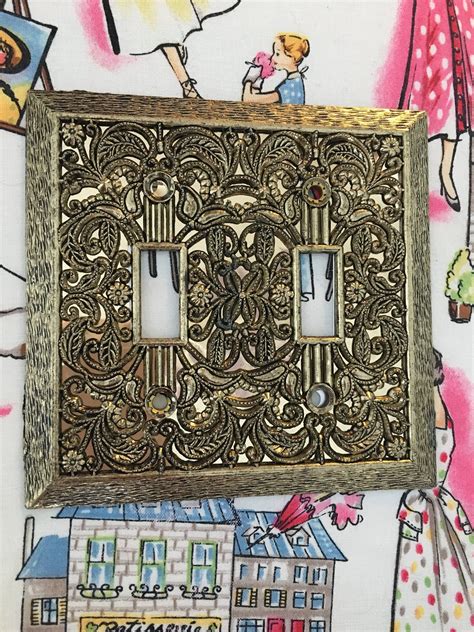 Vintage ~ Light Switch Plates ~ 3 Of These ~ Double Switches ~ Brass