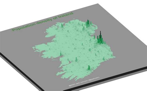 Population Density Map For The Island Of Ireland Maps On The Web