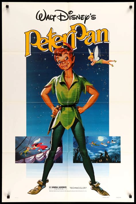 Peter Pan 1953 Original R82 One Sheet Movie Poster 27 X 41