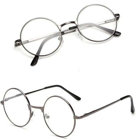 vintage round metal frame reading glasses clear lens glasses ultra light resin eyeglasses