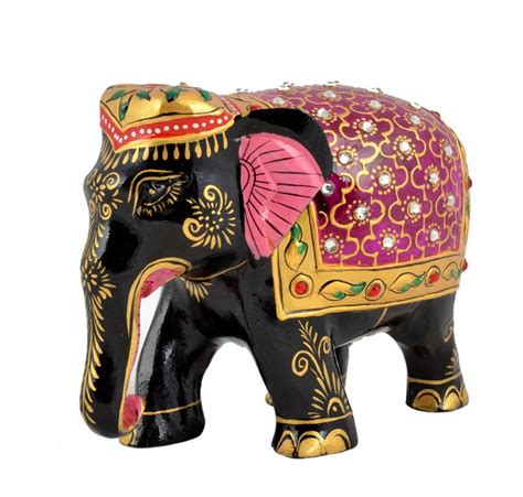 Indian Art Decor Hand Painted Beautiful Royal Elephant Statue Etsy