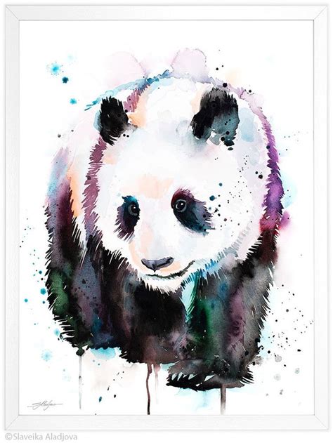 Impression De Peinture à Laquarelle Panda Par Slaveika Etsy Canada