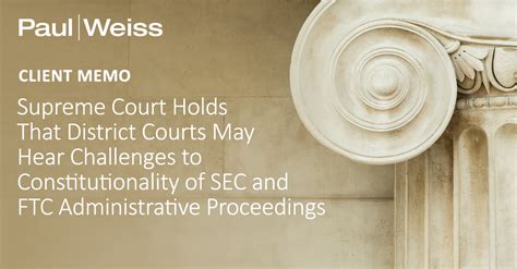 Supreme Court Holds That District Courts May Hear Challenges To Constitutionality Of Sec And Ftc