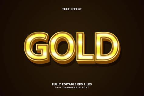 Editable Gold Text Effect 1181265 Vector Art At Vecteezy