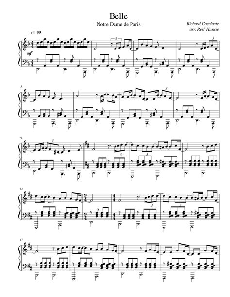 Belle - Notre Dame de Paris Sheet music for Piano (Solo) | Musescore.com