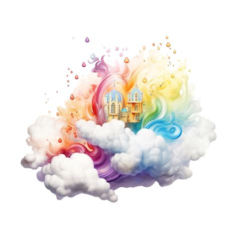 Rainbow Among The Cloud Rainbow Cloud Sky Png Transparent Image And