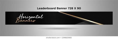 Leaderboard Banner 728x90 Black Gold Simple Design Vector 01