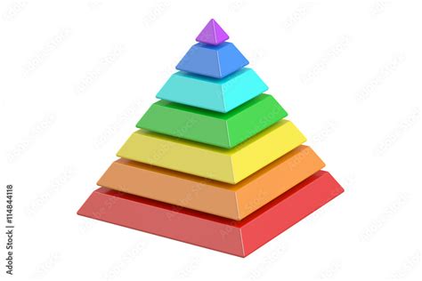 Business Pyramide With Color Levels Pyramid Chart 3d Rendering Stock