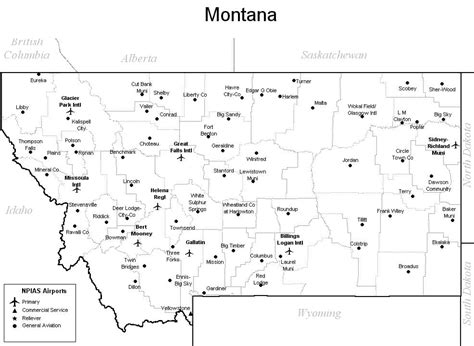 Montana Airport Map Montana Airports