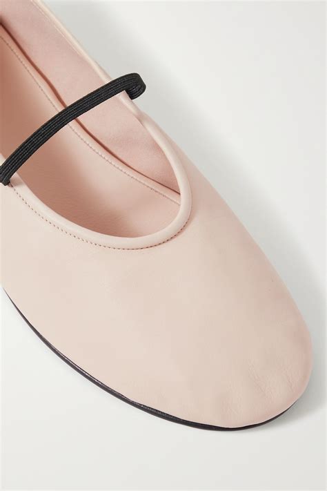 The Row Elastic Leather Ballet Flats Net A Porter