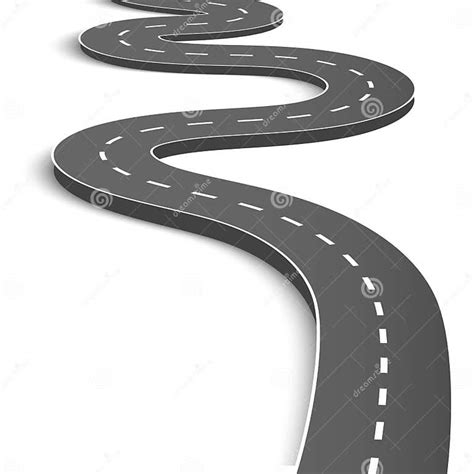 Creative Illustration Of Winding Curved Road Art Design Highway With
