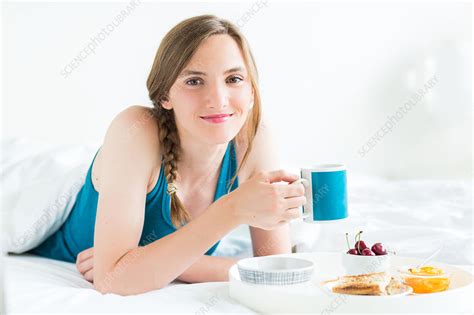 Woman Having Breakfast Stock Image C0347521 Science Photo Library