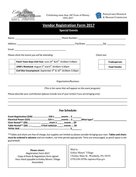 Free 9 Event Vendor Registration Forms In Pdf Ms Word