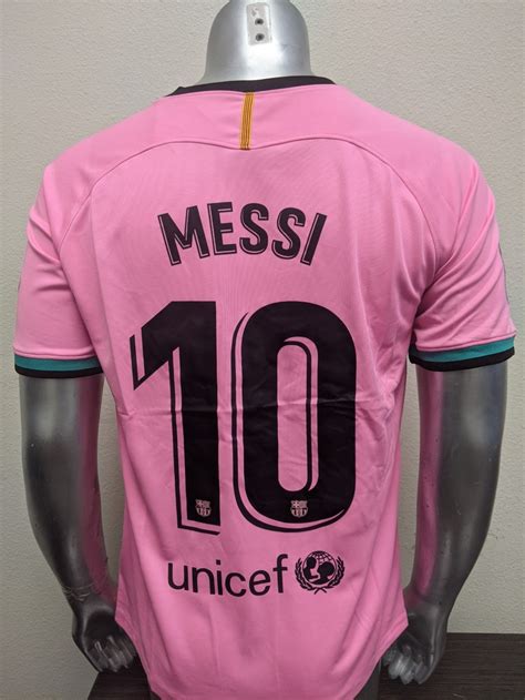 Messi Barcelona Third Alternative Pink Football Soccer Jersey Etsy