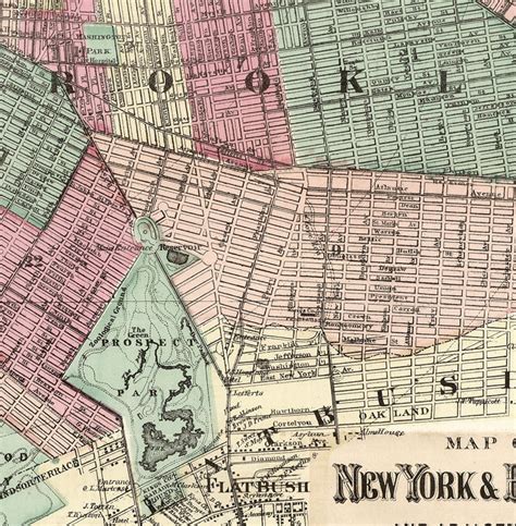 Map Of New York City Lower Manhattan 1850 Vintage Etsy