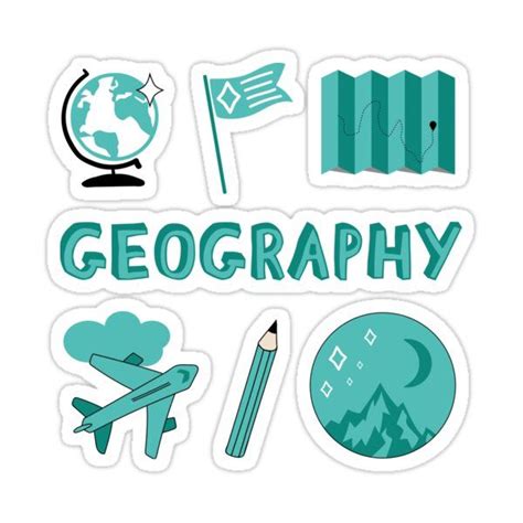 Teal Geography School Subject Sticker Pack Sticker By The Goods