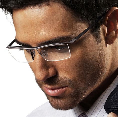 Agstum Pure Titanium Rimless Frame Optical Hingeless Eyeglasses For Men
