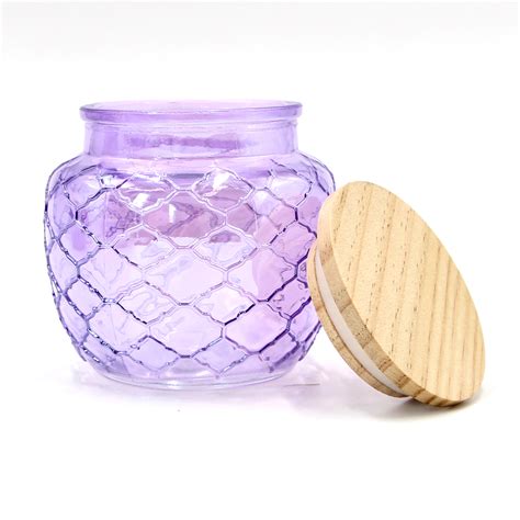 Luxury Candle Glass Jar With Lid Purple Glass Candle Jar High Quality Luxury Candle Glass Jar