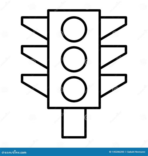 Traffic Light Thin Line Icon Traffic Signal Illustration Isolated On