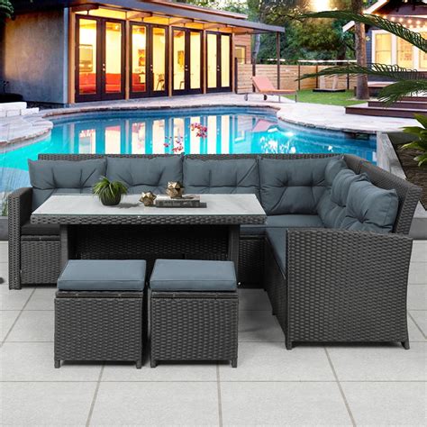 Patio Furniture Sets 6 Piece Outdoor Conversation Set With Loveseat