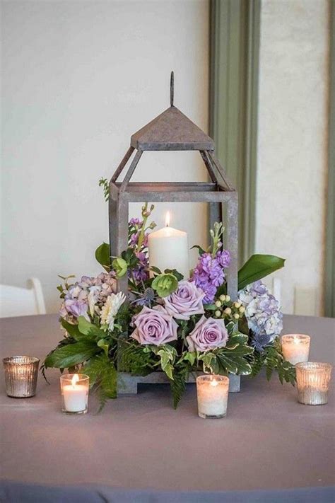 Rustic Lantern And Lavender Wedding Centerpiece Wedding Weddingcolors