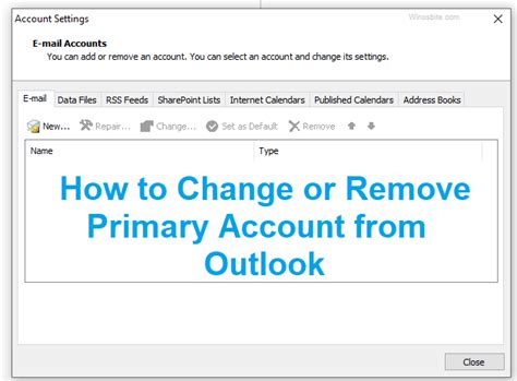 How To Change Or Remove Primary Account From Outlook
