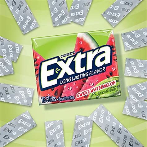 Extra Gum Sweet Watermelon Sugarfree Chewing Gum 15 Pieces Pack Of 10