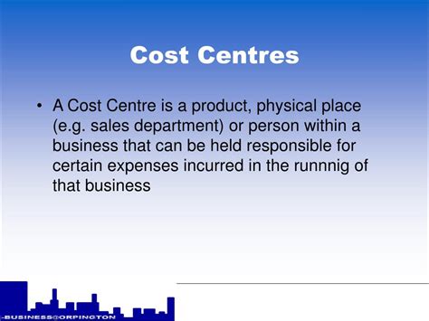 Ppt Cost Centres Powerpoint Presentation Free Download Id563173
