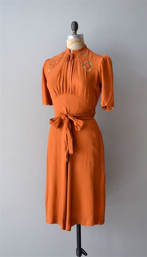 1930s Dress Rayon 30s Dress The St Louis Shag Etsy Vintage