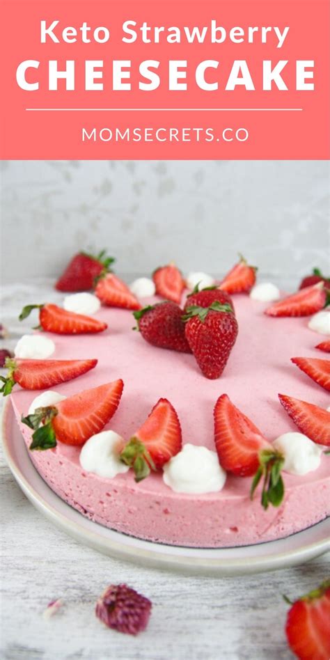 Crustless Keto No Bake Strawberry Cheesecake Recipe