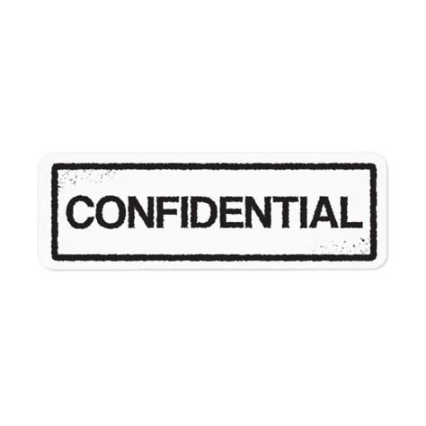 Confidential Black Stamp Label Zazzle