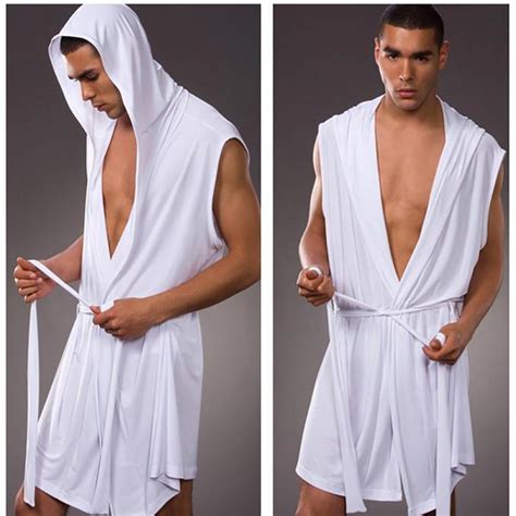Sexy Men Summer Silk Robe Gown Male Bathrobe Nightgown Mens Sleeveless