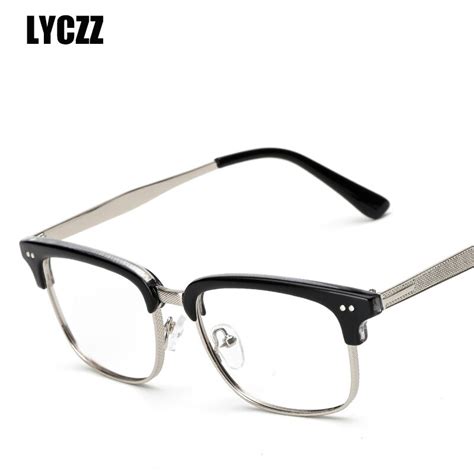 Lyczz Merk Designer Mannen Vrouwen Metalen Bril Frame Met Clear Lens Unisex Bijziendheid Eyewear