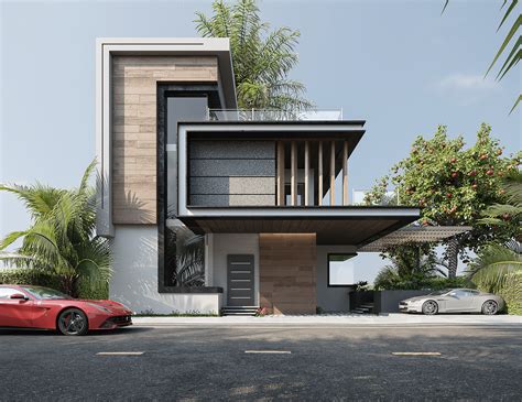 Exterior Design Modern Villa Behance