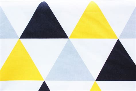 Triangle Fabric Geometric Fabric Cotton Fabric Black White Etsy