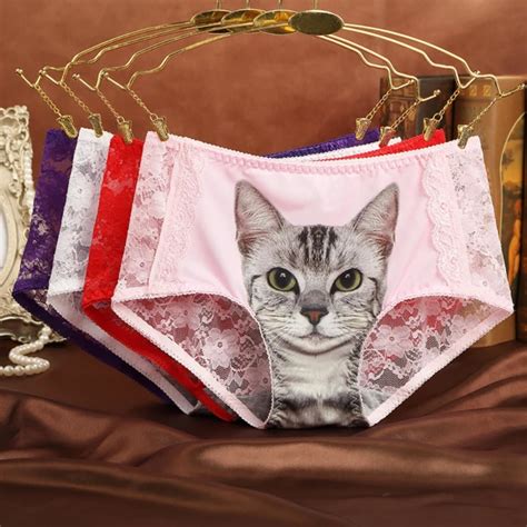 new 3d cat panties lace underwear women cute pink seamless hygiene skin women briefs intimates