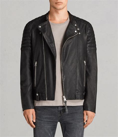 Lyst Allsaints Jasper Leather Biker Jacket In Black For Men