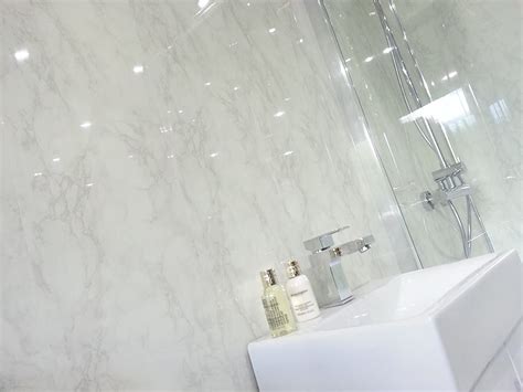 10 White Marble Marble Pvc Bathroom Cladding Shower Wall Panels Amazon