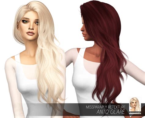 Sims 4 Hairs Miss Paraply Anto`s Glare Hair Retextured