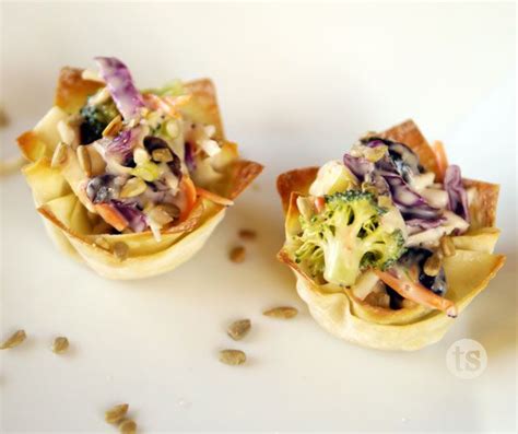 Ensure that you knead it well until it is very soft and elastic. Coleslaw in Wonton Cups | Recipe | Food recipes ...