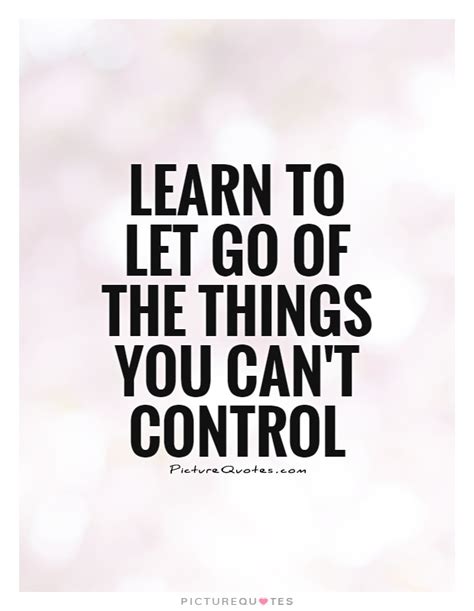 Learn To Let Go Of The Things You Cant Control Picture Quotes