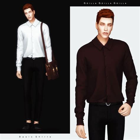 Sims 4 Cc Custom Content Male Clothing Basic Shirts Gorilla X3