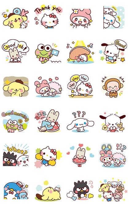 Sanrio Characters 4 Cartoons Line Whatsapp Sticker  Png