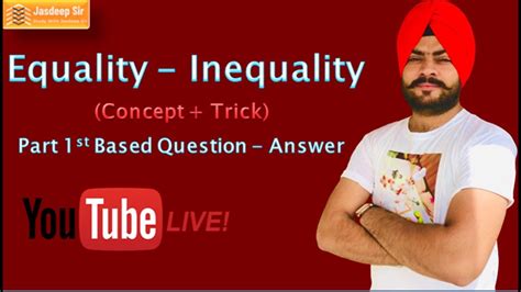 Equality Inequality Part 1st Test By Jasdeep Sir 15 Question Set