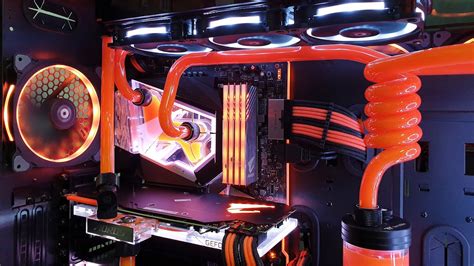 Custom Built Gaming Computer Water Cooled With Monitor Mouse And Gambaran