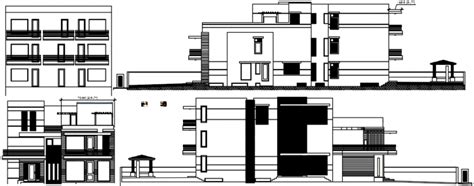 Residential Bungalow All Sided Elevation Cad Drawing Vrogue Co